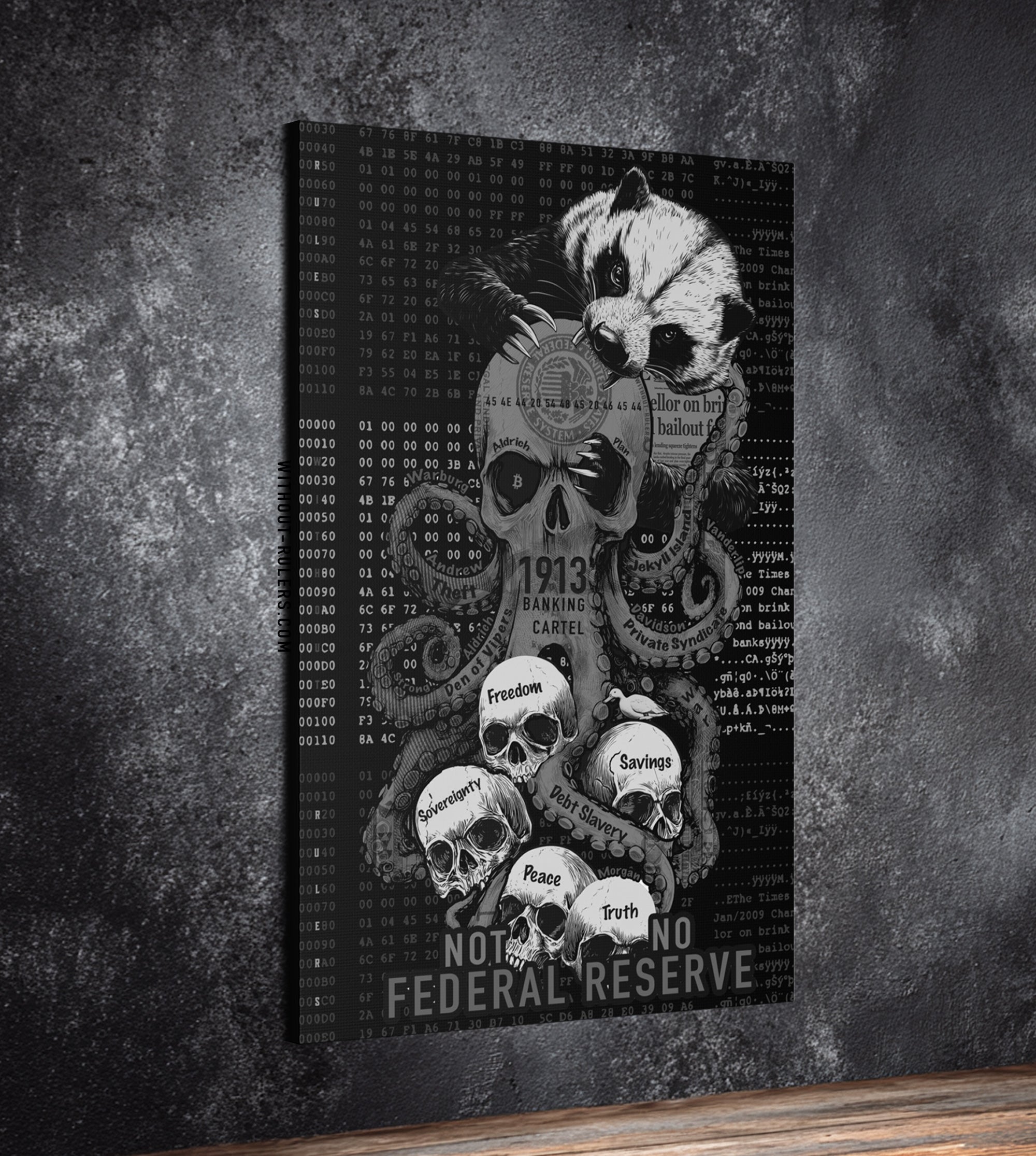 Badger vs Cartel - Black&White Canvas Wrap Print