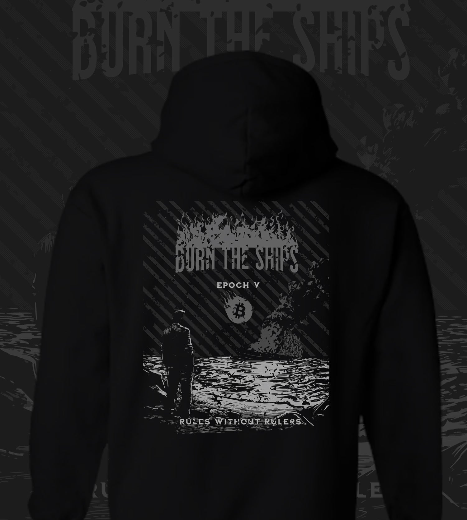 NYKNYC - Burn The Ships Poster Style - Hoodie - Black & White
