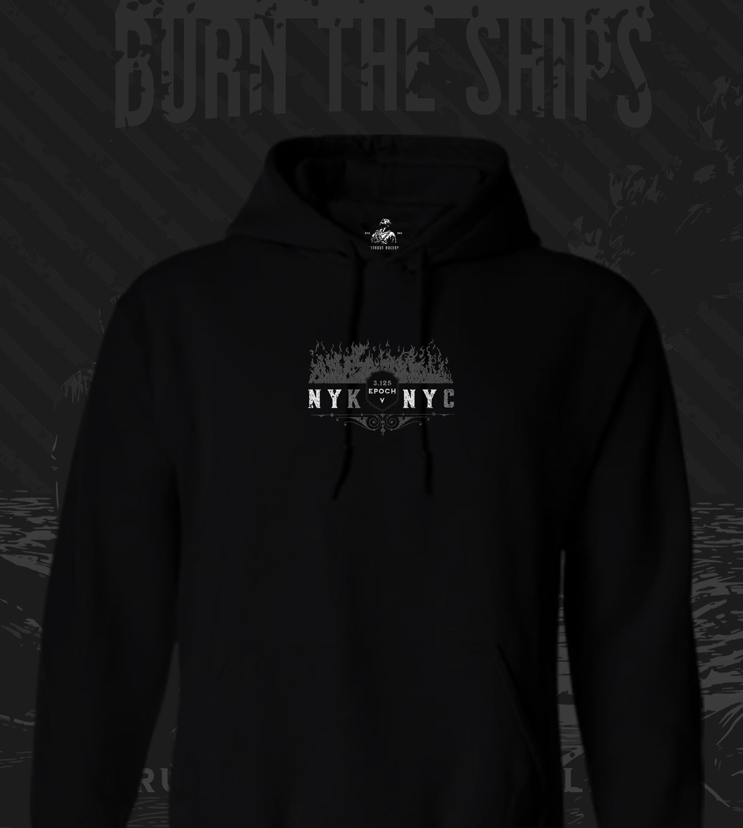 NYKNYC - Burn The Ships Poster Style - Hoodie - Black & White