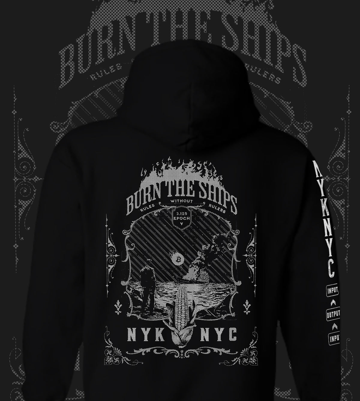 NYKNYC - Burn The Ships - Hoodie - Black & White