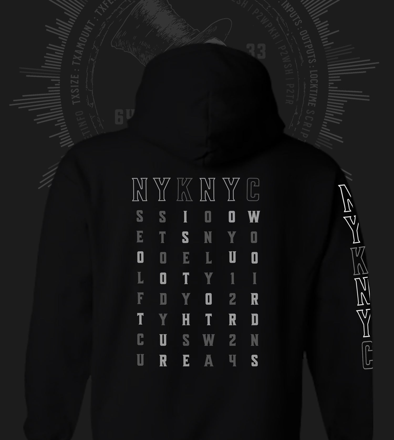 Bitcoin Or Slavery - UTXO Key Hoodie Black and White