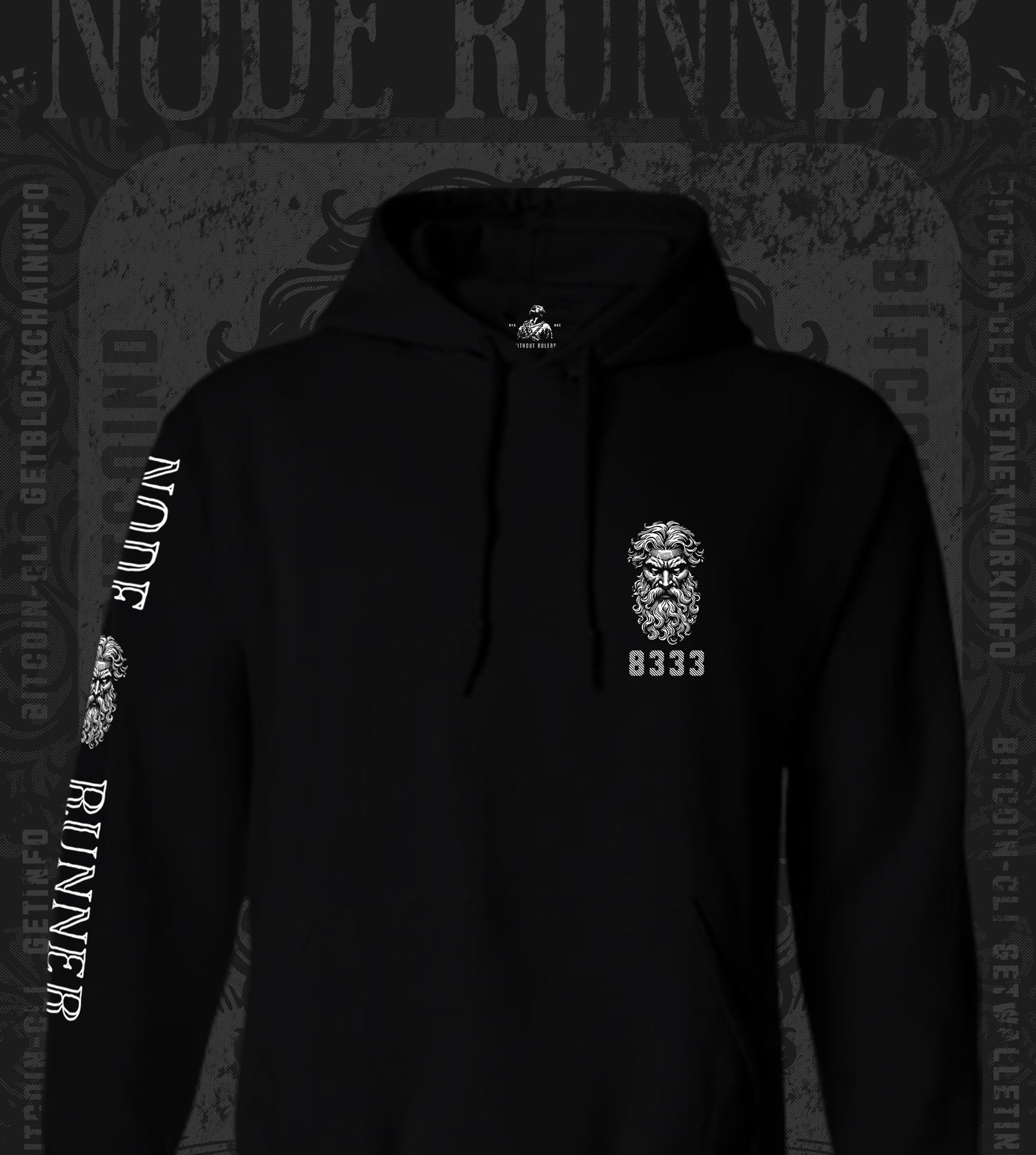 Node Runner 8333 - Hoodie - Black & White