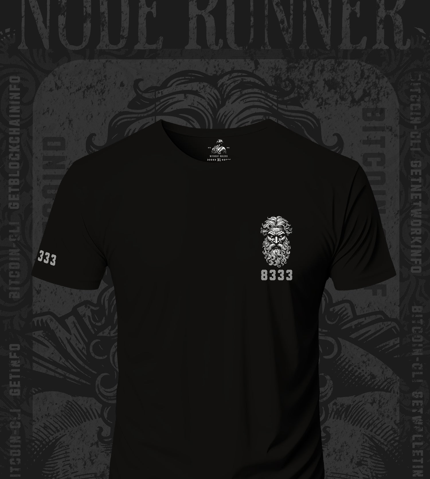 Node Runner 8333 - Black & White - T-Shirt