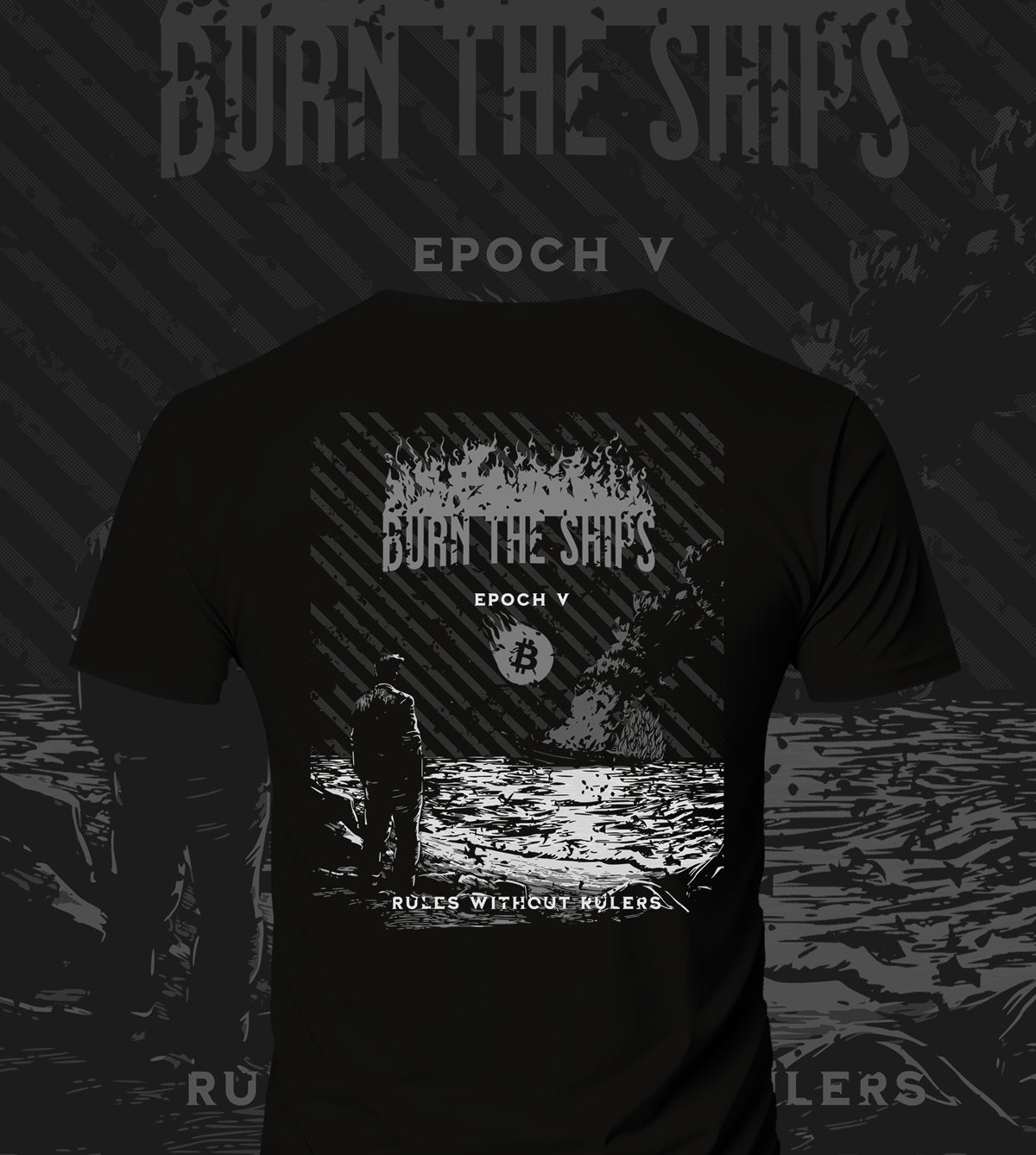 NYKNYC - Burn The Ships Poster Style - T-Shirt Black& White