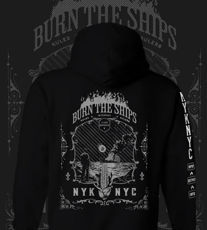 NYKNYC - Burn The Ships - Hoodie - Black & White