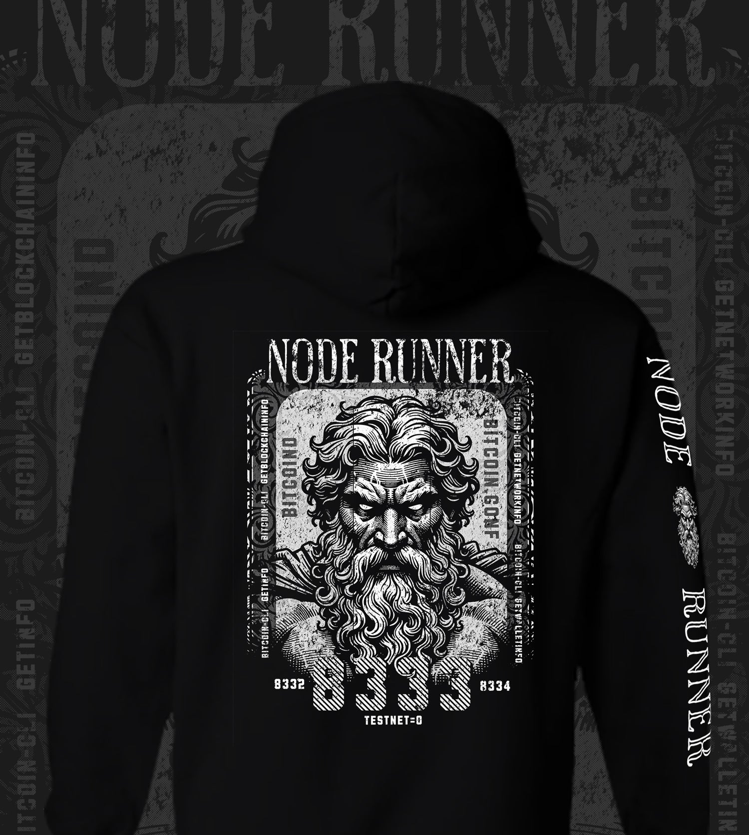 Node Runner 8333 - Hoodie - Black & White