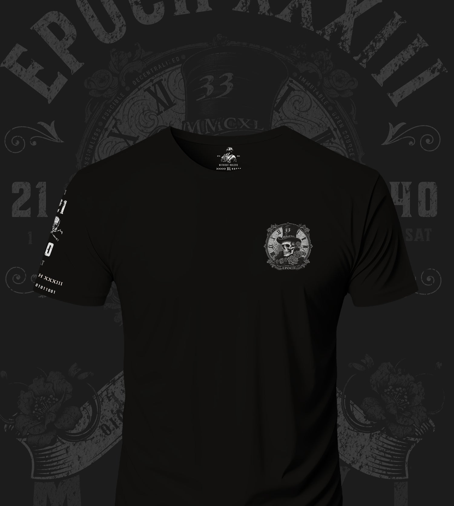 EPOCH 33 - T-shirt - 1 Sat Subsidy - Black and White